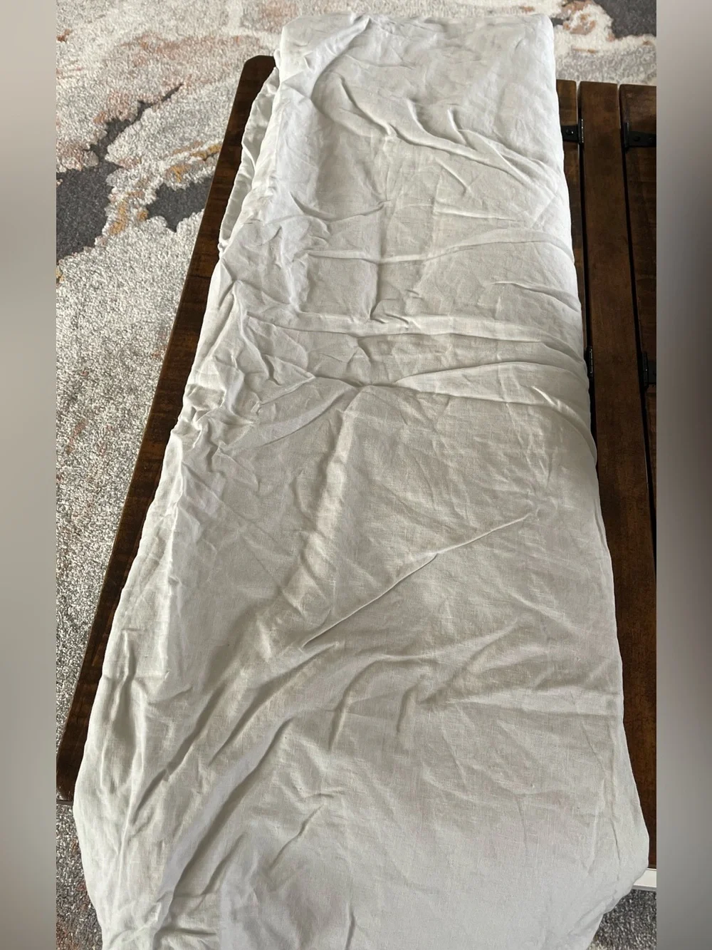 NWT Quince European Linen 3 Pc Duvet Cover Set, Full/Queen (Light Gray)